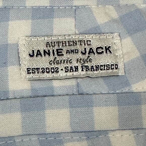 NWT Janie and Jack Shorts Boys 18-24M Blue 100% Cotton Gingham Preppy Classic - Picture 4 of 8